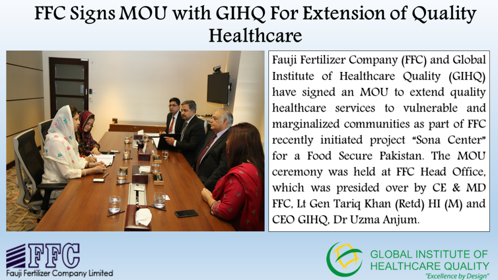 FFC Signs MOU with Global Institute of Healthcare Quality (GIHQ)